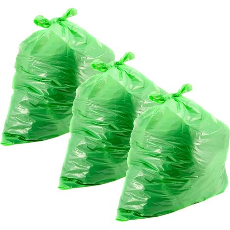 75 x Bags (3 Rolls) Green Garden Waste Bags 60 Litre Multipurpose Bin Liners
