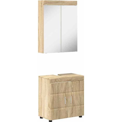 Juego de muebles de baño TULUM 2 uds. Roble Sonoma vidaXL
