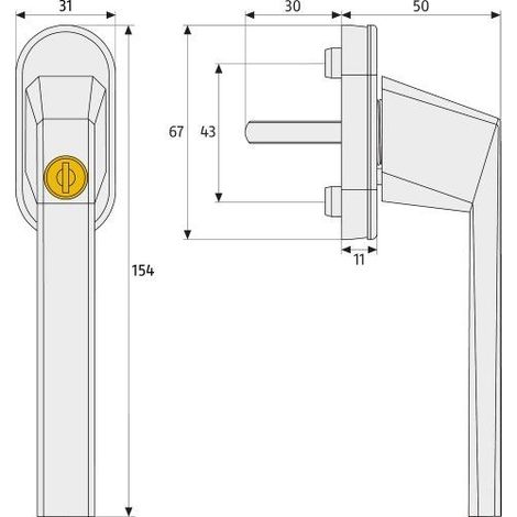 ABUS Poignee de Fenetre Verrouillable FG110 - Verrou de Fenetre avec Cylindre Poussoir, Verrouillage Identique - Niveau de Securite 2 - 59221 - Blanc