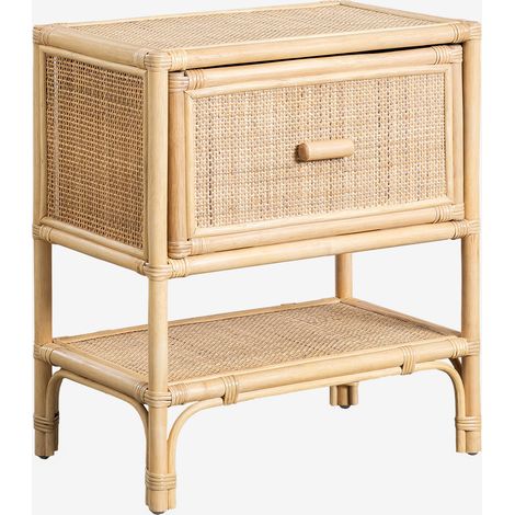 SKLUM 2er-Pack Yivisc Rattan-Nachttische Braun Natur