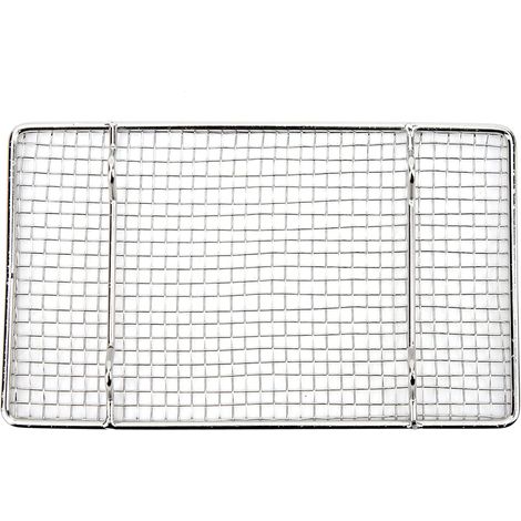 Grille De Gril Rectangulaire, Grille De Gril Lavable Au Lave-Vaisselle Rectangulaire Antirouille en Acier Inoxydable Grille en Maille pour la Cuisson Au Barbecue (1/5)