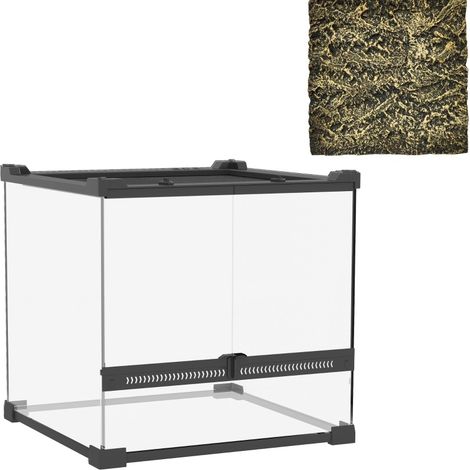 Glasterrarium für Reptilien 30x30x30 cm mit erhöhtem wasserdichtem Boden und Schloss (1/3)