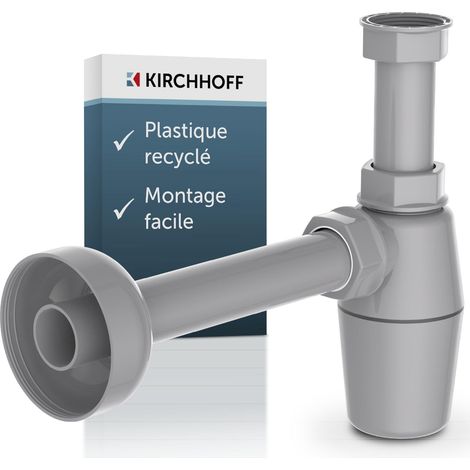 Économies écologiques Eco Save 98803049 d'évacuation Durable pour évier et lavabo, gobelet, Siphon en Plastique recyclé, Gris (1/5)