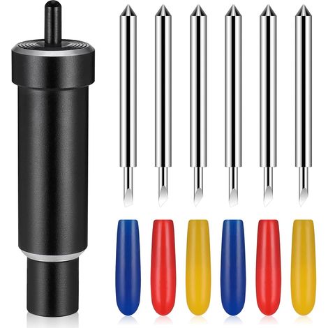 Lot de 6 lames de découpe profonde Explore avec boîtier, lames pointues à 30/45/60 degrés pour Cricut Maker 3, Air 3, Air 2, Air One et Explore 3