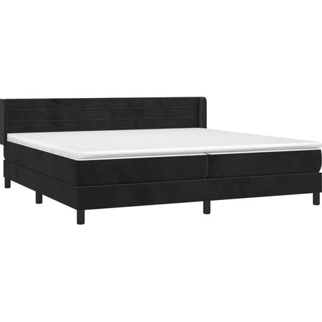 Boxspringbett mit Matratze Schwarz 200x200 cm Samt vidaXL (1/4)