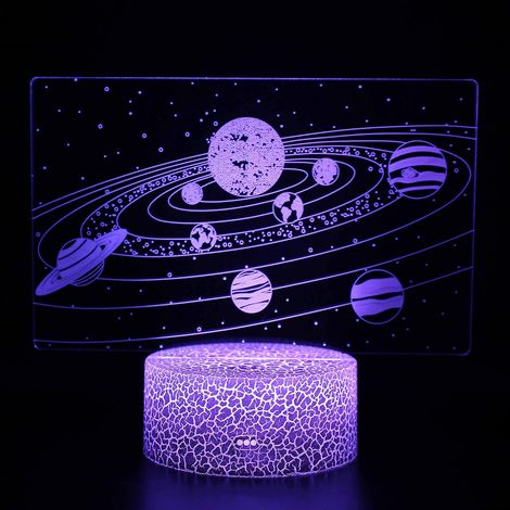 Lampe Nuit Solaire - Projecteur 3D Galaxie - Veilleuse LED avec Télécommande - Pour Chambre Enfant ou Décoration Intérieure - 1 Pièce (1/5)