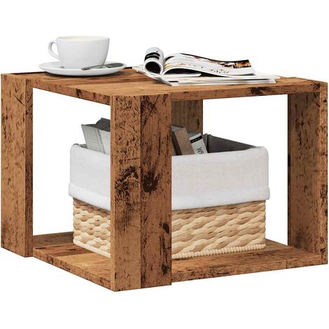 Couchtisch Altholz-Optik 40x40x30 cm Holzwerkstoff