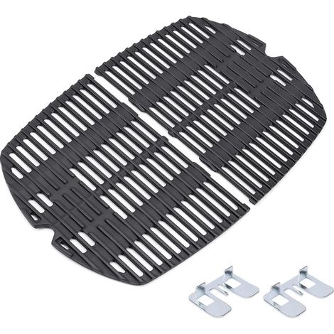 7645 27.3 x 38.8 cm Cast Iron Cooking Grills for Q200, Q220, Q2000, Q2200 Gas Grill, Replacement Grills for 7645 65811, Pack of 2 (1/5)