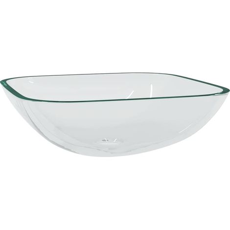 Lavandino in Vetro 42x42x14 cm Trasparente vidaXL (1/5)