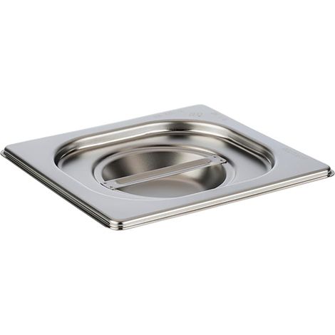81695 GN 1/6 Deckel ohne Löffelmulde, Edelstahl, Abmessungen 165 x 175 mm/Höhe 30 mm