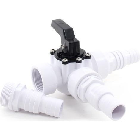 Kit vanne 3 voies bypass – Ø32/38 mm – chauffage solaire / pompe à chaleur – douilles incluses (1/5)