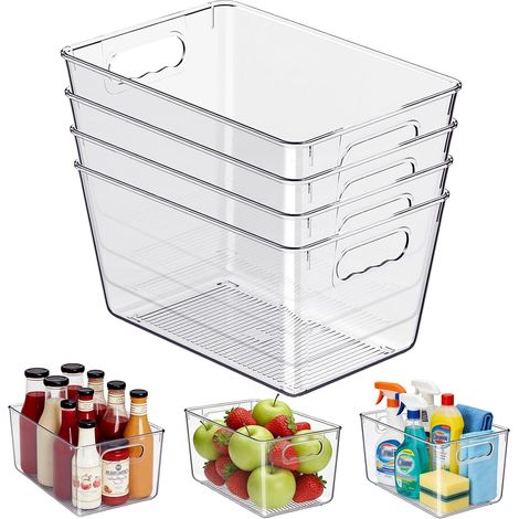 Kühlschrank-Organizer, transparente Kühlschrankaufbewahrung, Kühlschrank-Aufbewahrungsbox, unverzichtbare Helfer für die Organisation Ihres Zuhauses: Küche, Waschküche, Büro, Kleiderschrank und Gefrie (1/4)