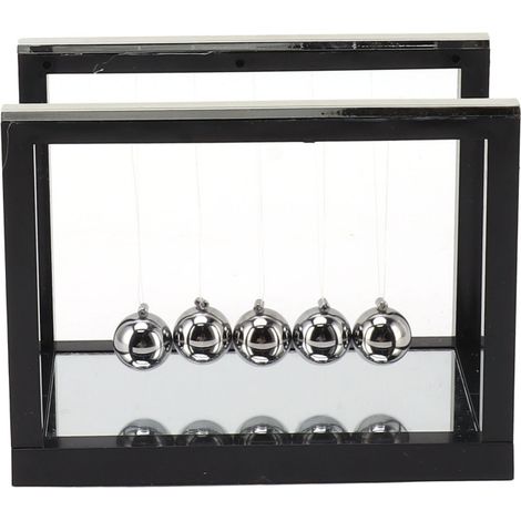 Boules d'équilibre en acier inoxydable pour berceau de Newton, avec miroir inférieur, pour soulager le stress et décorer un bureau. (1/5)