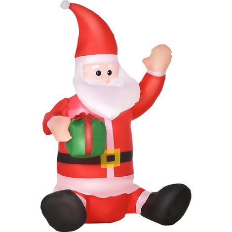 120 cm großer aufblasbarer Weihnachtsmann, wasserdichte Weihnachtsdekoration für den Außenbereich mit LED-Beleuchtung (1/5)