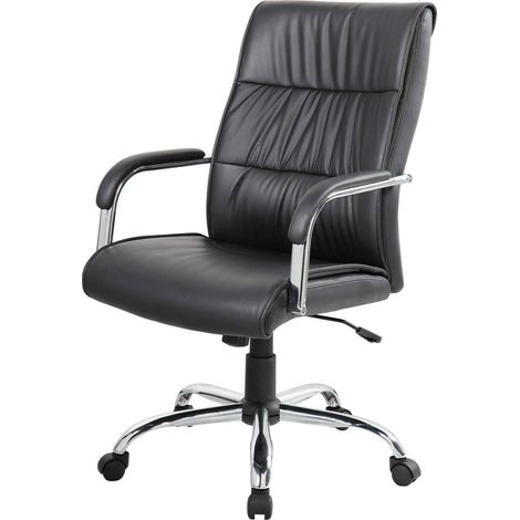 Dmora - Silla de oficina Dagomer, Silla ejecutiva con reposabrazos, Silla de oficina ergonómica, 69x60h105/115 cm, Negro (1/3)