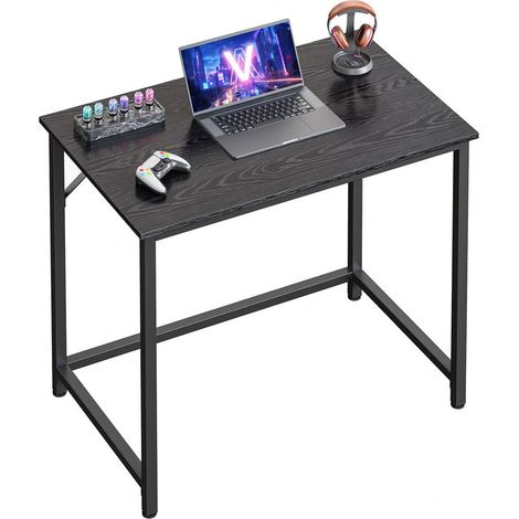 Escritorio/Estación de Trabajo 80 x 50 x 75 cm para Oficina Salón Dormitorio Montaje Sencillo Metal Estilo Industrial Negro 120004679 (1/4)