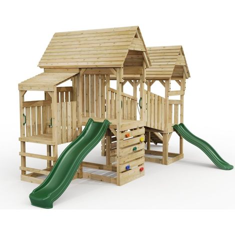 FarmPlay Stable and Mini Loft Climbing Frame with Bridge and Slides (1/5)