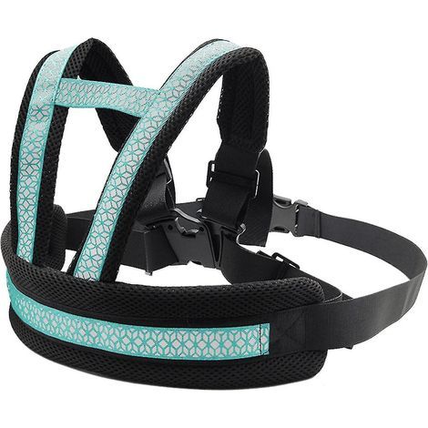 Harnais de sécurité pour enfant avec ceinture de sécurité réglable pour moto, bande réfléchissante, bleu clair (1/5)