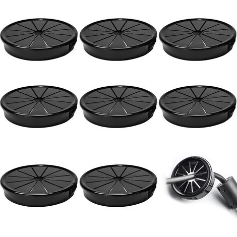 Kabelklemmen, 60 mm Durchmesser, runde Nylon-Kabelklemmen für Bürokabel, schwarz (1/5)