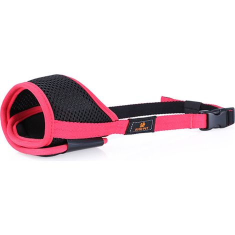 Lot de 2 muselières en nylon pour chien, réglables, rouge, taille XL (1/5)