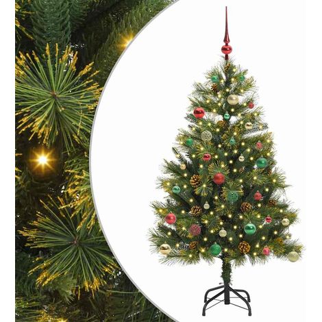 Sapin de Noël  Arbre de Noël artificiel avec branches pliables et cônes 150 cm (1/5)