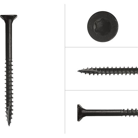 Fassadenschrauben verzinkt Schwarz 4 x 50 mm Torx 20 - Pro 100