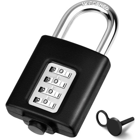 Cadenas à code pour armoires, 4 chiffres, réinitialisable, petit cadenas à combinaison pour usage extérieur