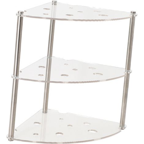 Schreibtischständer aus Acryl und Metall, 3-stufiges transparentes Ablagefach, minimalistischer Organizer für die Arbeitsplatte, kompaktes Tischdisplay. (1/5)