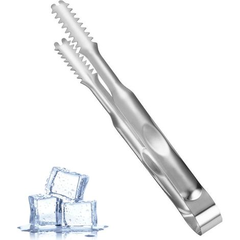 Pinces à glaçons en acier inoxydable, pinces de service pour cocktails et whiskies