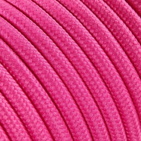 Fil Électrique Tissu Rose Fuschia 2x0,75mm² - Câble Électrique Textile de Qualité