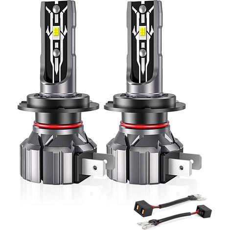 2 PiècesH7 LED Phare Blanc 6000K Ampoule de Voiture Feux de Croisement/Faisceau de Route pour Voitures et Motos (1/5)