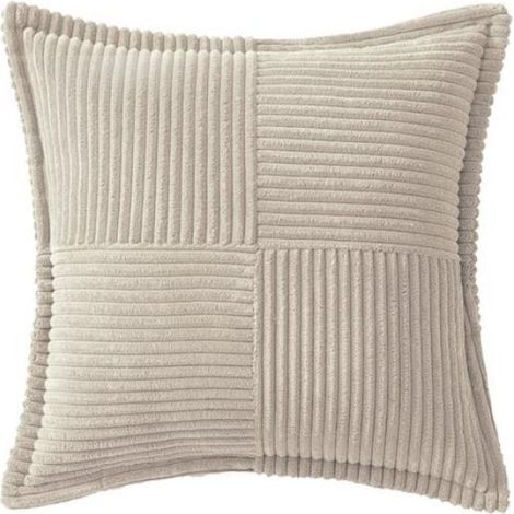 Housse De Coussin - Velours Côtelé - 45 x 45 cm - Pour Canapé Et Intérieur - 1 Pièce (1/4)