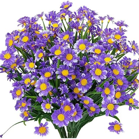 2 Plantes artificielles marguerites, tiges flexibles 31 cm, décor intérieur extérieur, fenêtre balcon jardin (1/5)