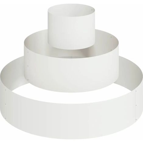 Cache-pot de jardin rond moderne 90 x 90 x 20 cm design industriel en acier blanc
