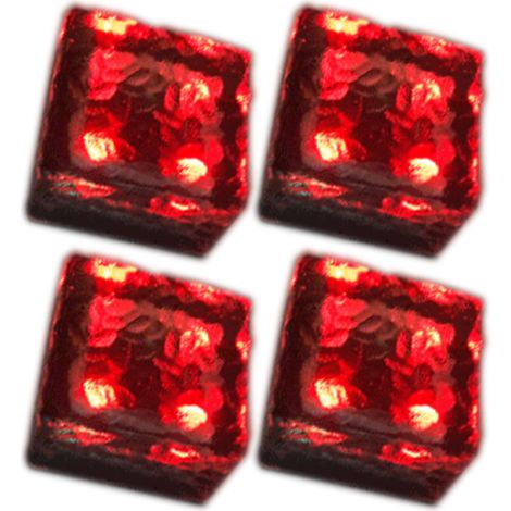 Lot de lampes solaires, cube glace étanche, plastique ABS, 4 LED, pour jardin, allée, terrasse (1/5)