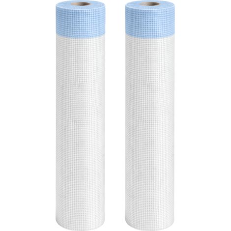 Kit 2 rotoli 1x50 m rete in fibra di vetro per intonaco 150 gr copertura 100 mq