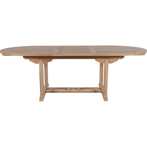 Table de jardin en teck extensible ovale 8 à 12 personnes 180/240cm - 240x100x75 cm - Kayu Meuble (1/5)