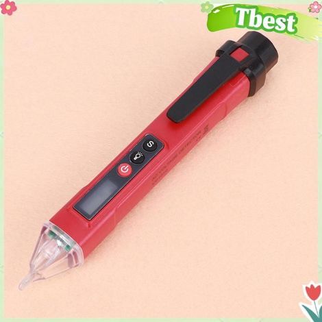 Tbest Détecteur de courant Tbest Stylo de test électrique Détecteur de Tension Actuelle Numérique auto continuite Rouge et Noir (1/5)