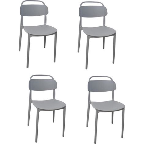 Set di 4 Sedie da tavolo in cucina  grigio design moderno senza braccioli eleganti comode per tavola giardino piscina terrazzo esterno interno (1/4)