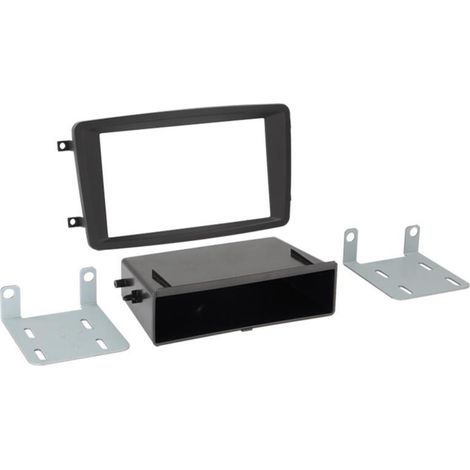 Kit Facade autoradio 2DIN compatible avec Mercedes C CLK Vito Viano ap00 Avec vide poche Noir