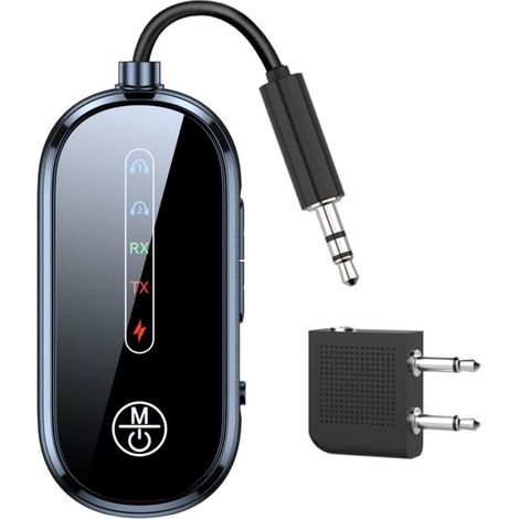 Adattatore Bluetooth 5.4 per aereo/TV，Adattatore Bluetooth 2 in 1 per aereo，Trasmettitore AUX da 3,5 mm，Supporta 2 AirPods，Splitter Bluetooth (1/5)