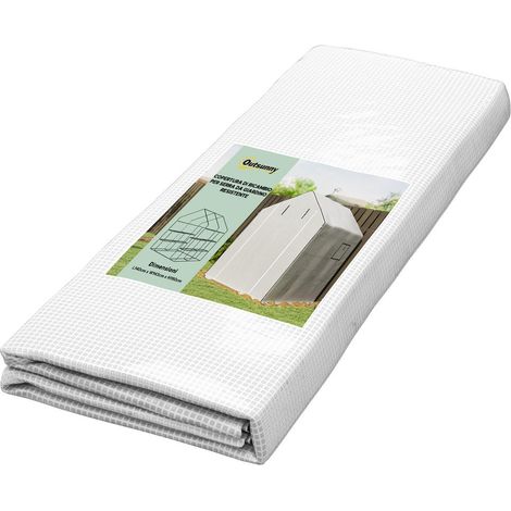 Housse de Serre de Jardin Bâche de Remplacement en PE Double Couche avec Porte et Fenêtres 140x143x190 cm (1/5)