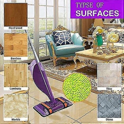 Lot de 2 recharges lavables pour balai Swiffer Wet Jet, en microfibre, compatibles avec les balais Swiffer Wet Jet pour un nettoyage à sec et humide. (1/5)