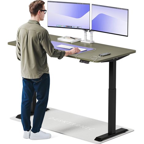 Desktronic Bureau assis debout HomeOne - 160x80cm - Noir/Vert