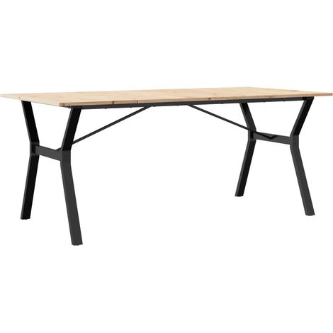 Maison Exclusive - Mesa de comedor marco Y madera maciza pino y a