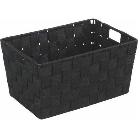 WENKO Cestino da bagno Adria, contenitore da bagno S, in Polipropilene, 30x20x15 cm, nero (1/5)