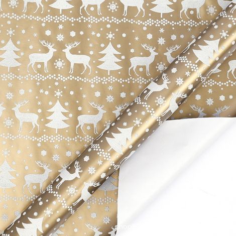 Papier cadeau de Noël grand format (43 cm de large x 3 m de long), en rouleau