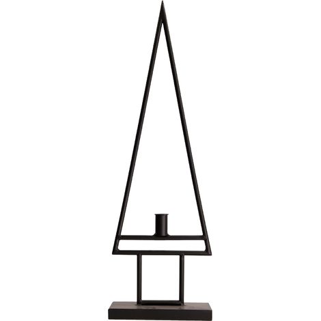 Deco Table Top Tree Candle Holder - Metal - L8 x W20 x H59 cm - Black