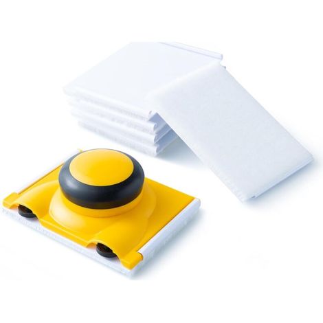 Coupe-bordure avec 5 tampons de rechange, tampon de peinture, outil de peinture pour mur, applicateur de tampon de peinture pour plafonds, bords d'angle, peintre, fournitures de peinture (1/5)