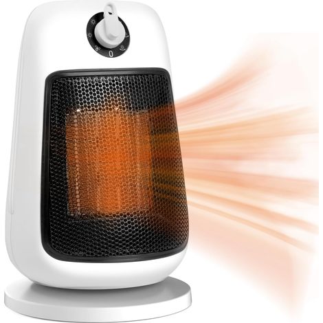 BEBUSINGOTO Calentador de ventilador oscilante de 90° Calefacción auxiliar Baño 1500W Portabilidad Termostato ajustable Calentadores de ventilador eléctrico (1/5)